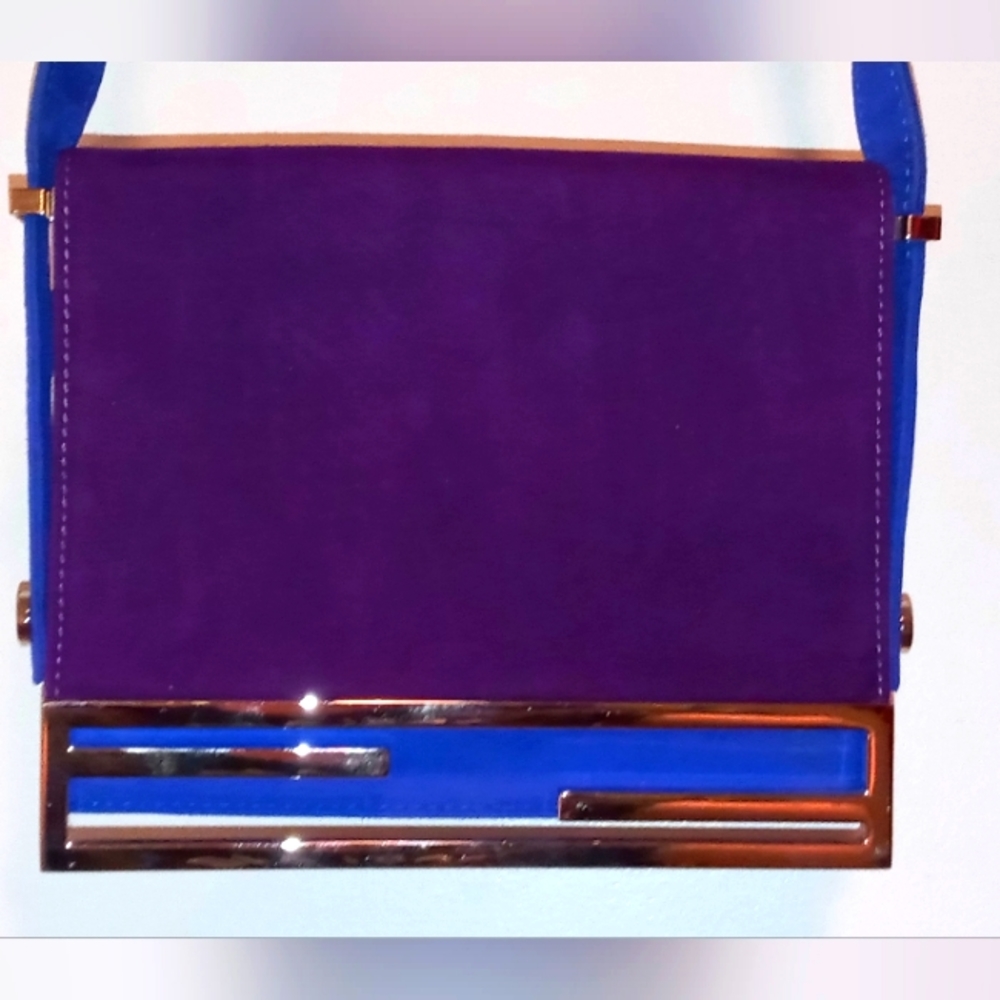 🪻FENDI🪻Vintage Purple, Blue, Silver Suede Purse